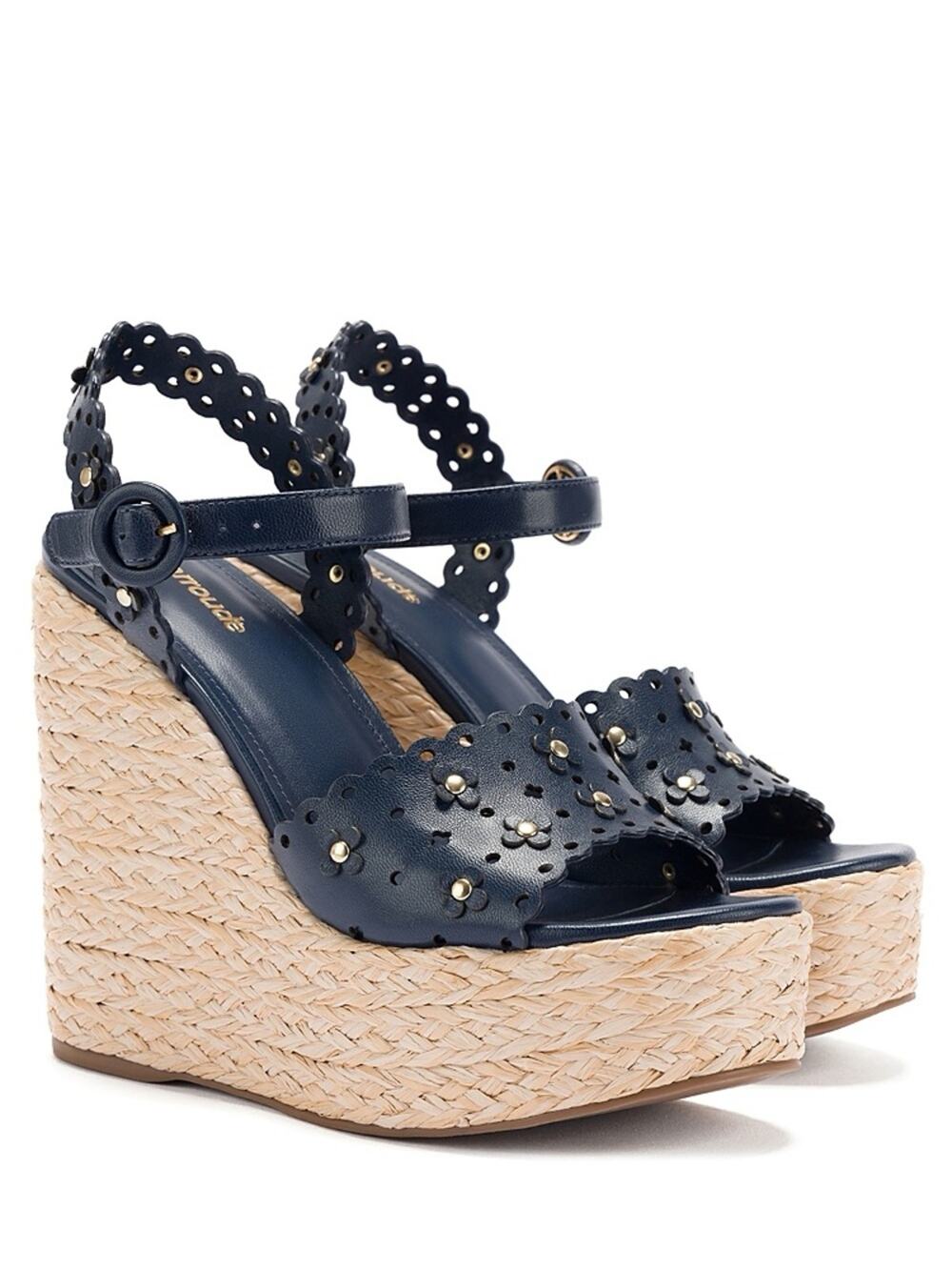 Larroude Jasmine Floral Espadrille Wedge Sandals